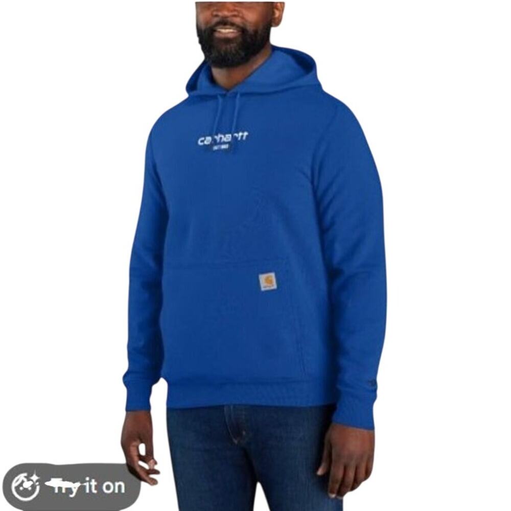 Carhartt Force Blue Relaxed Fit Logo Graphic Sweatshirt Mens Medium